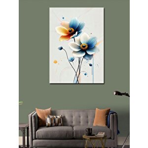 Kanvas Tablo Suluboya Çiçek Deseni 70x100 cm