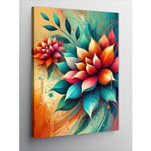 Kanvas Tablo Renkli Çiçek Yaprakları 50x70 cm