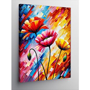 Kanvas Tablo Renkli Çiçek Dalgalanması 50x70 cm
