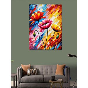 Kanvas Tablo Renkli Çiçek Dalgalanması 50x70 cm
