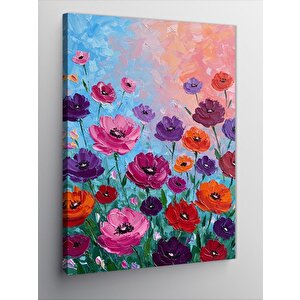 Kanvas Tablo Renkli Çiçek Tarlası 70x100 cm
