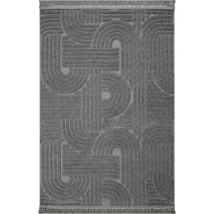 Stone 1090 Antrasit Kaymaz Taban Koridor Halı Kesme Yolluk Mutfak Halı Modern Salon Halısı 80x250 cm