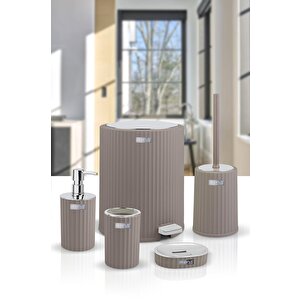 Okyanus Home Coliseum Vizon Kromlu İç Kovalı Pedallı 5'li Banyo Seti