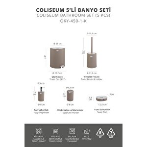 Okyanus Home Coliseum Vizon Kromlu İç Kovalı Pedallı 5'li Banyo Seti