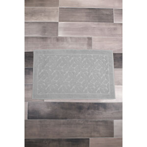Banyo Ayak Havlusu % 100 Pamuk Desenli 50x70 Cm Soft Gri