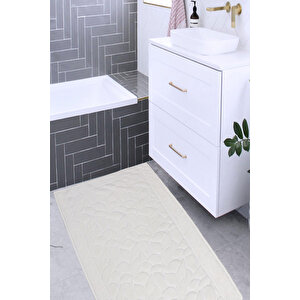 Banyo Ayak Havlusu % 100 Pamuk Desenli 50x70 Cm Soft Krem