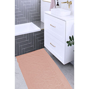 Banyo Ayak Havlusu % 100 Pamuk Desenli 50x70 Cm Soft Somon