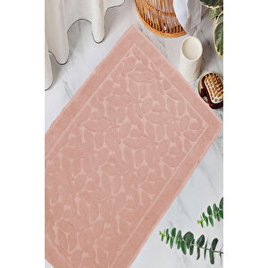 Banyo Ayak Havlusu % 100 Pamuk Desenli 50x70 Cm Soft Somon