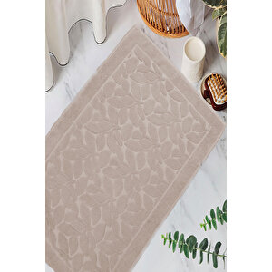 Banyo Ayak Havlusu % 100 Pamuk Desenli 50x70 Cm Soft Bej