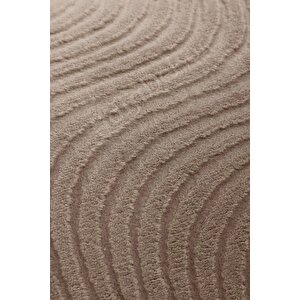 Avangard Oval Halı Sahra Kahve Salon Koridor Antre Mutfak Halısı Silinebilir Saçaklı 60x650 cm
