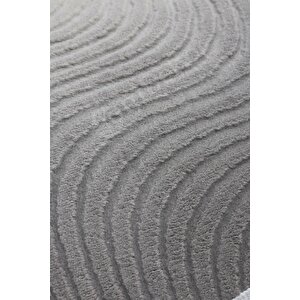 Avangard Oval Halı Sahra Gri Salon Koridor Antre Mutfak Halısı Silinebilir Ponpon Saçak 200x300 cm