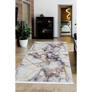 Halı Gold Kristal Yıkanabilir Saçaklı Kare Kesme Ince Yolluk Kilim Salon Halısı Modelleri 120x550 cm