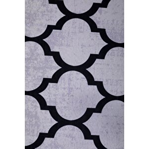 Halı Gri Maça Yıkanabilir Saçaksız Yuvarlak Kesme Ince Yolluk Kilim Salon Halısı Modeli 160x160 cm