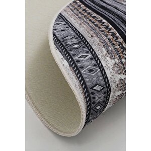Halı Kahverengi Cool Köln Yuvarlak Kaymaz Kesme Ince Yolluk Kilim Salon Halısı Modelleri 170x170 cm