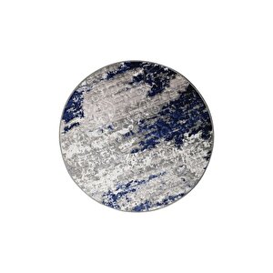 Halı Lacivert Cool Yıkanabilir Yuvarlak Delüxe Kesme Yolluk Kilim Salon Halısı Modelleri 100x100 cm