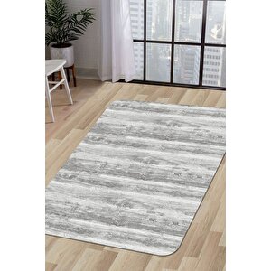 Halı Gri Cool Ky7056 Yıkanabilir Saçaksız Kesme Ince Yolluk Kilim Salon Halısı Modelleri 180x550 cm