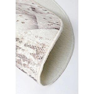 Halı Bej Cool K1280 Yıkanabilir Yuvarlak Kesme Ince Yolluk Kilim Salon Halısı Modelleri