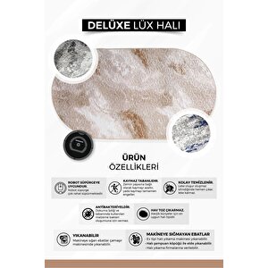 Halı Devetüyü Cool Yıkanabilir Saçaklı Oval Delüxe Yolluk Kilim Salon Halısı Modelleri