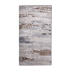 Halı Gri14 Cool Karo Yıkanabilir Saçaksız Kesme Ince Yolluk Kilim Salon Halısı Modelleri 80x450 cm