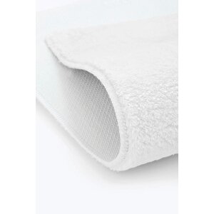 Beyaz Post Dokuma Halı Peluş Yumuşacık Kaymaz Antibakteriyel