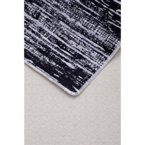 Halı Siyah Gri Cool Ym4700 Yıkanabilir Kesme Ince Yolluk Kilim Salon Halısı Modelleri