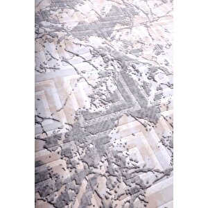 Halı Gri3 Cool Karo Yıkanabilir Saçaklı Oval Kesme Ince Yolluk Kilim Salon Halısı Modeli 120x180 cm