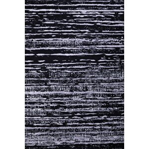 Halı Siyah Gri Cool Ym4700 Yıkanabilir Oval Kesme Ince Yolluk Kilim Salon Halısı Modeli