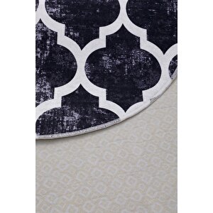 Halı Siyah Maça Yıkanabilir Saçaksız Oval Kesme Ince Yolluk Kilim Salon Halısı Modelleri