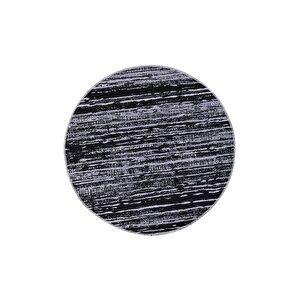 Ym4700 Gri Siyah Saçaksız Dijital Baskılı Yuvarlak Yıkanabilir Dekoratif Halı 180x180 cm