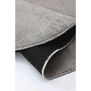 Halı Cool Gri Pramit Kaymaz Yıkanabilir Saçaksız Oval Yolluk Kilim Salon Halısı Modelleri