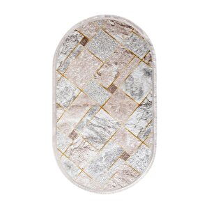 Halı Vizon Cool Yıkanabilir Saçaklı Oval Delüxe Kesme Yolluk Kilim Salon Halısı Modelleri 60x250 cm