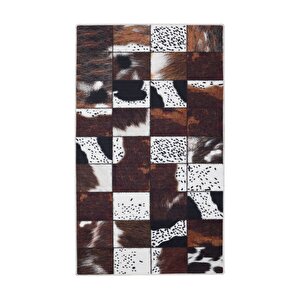 Halı Kahverengi Dr01 Yıkanabilir Saçaksız Kesme Ince Yolluk Kilim Salon Halısı Modelleri 160x160 cm