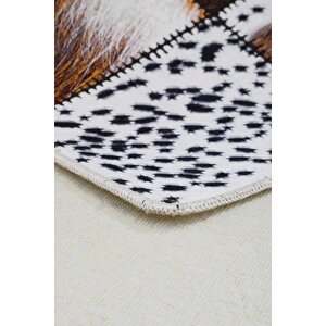 Halı Kahverengi Dr01 Yıkanabilir Saçaksız Kesme Ince Yolluk Kilim Salon Halısı Modelleri 80x150 cm