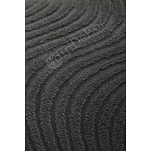 Halı Cool Antrasit Sahra Kaymaz Saçaklı Yuvarlak Kesme Yolluk Salon Halısı Modelleri