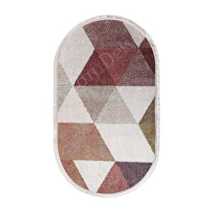 Halı Multi Cool K1270 Saçaklı Oval Kaymaz Kesme Ince Yolluk Kilim Salon Halısı Modelleri 100x250 cm