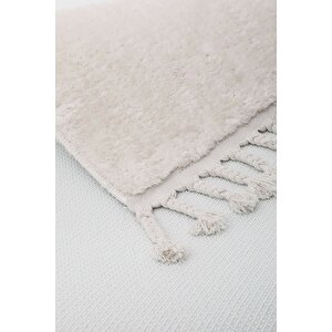 Peluş Halı Açık Vizon Cool Saçaklı Post Kesme Yolluk Kilim Salon Halısı Modelleri