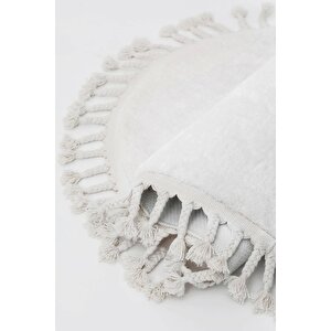 Peluş Halı Beyaz Cool Saçaklı Oval Post Kesme Yolluk Kilim Salon Halısı Modelleri