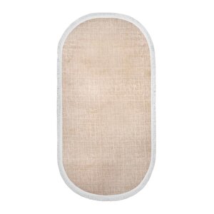 Halı Vizon Stylish Yıkanabilir Saçaklı Oval Kesme Ince Yolluk Kilim Salon Halısı Modeli 150x250 cm