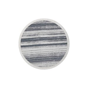 Halı Gri 9026 Cool Saçaklı Yuvarlak Kaymaz Kesme Ince Yolluk Kilim Salon Halısı Modelleri 140x140 cm