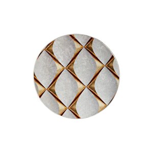 Halı Gold Cool Ky7059 Yıkanabilir Yuvarlak Kesme Ince Yolluk Kilim Salon Halısı Modelleri 150x150 cm