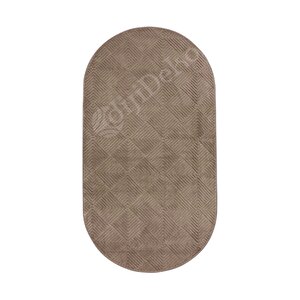 Avangard Oval Halı Pramit Kahve Salon Koridor Antre Mutfak Halısı Silinebilir Yolluk 140x400 cm