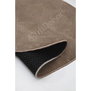 Avangard Oval Halı Pramit Kahve Salon Koridor Antre Mutfak Halısı Silinebilir Yolluk