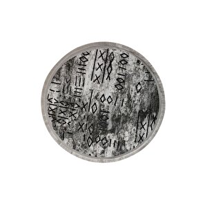 Halı Gri Iskandinav Yıkanabilir Saçaklı Yuvarlak Delüxe Yolluk Kilim Salon Halısı Modeli 140x140 cm