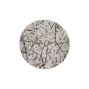 Halı Vizon Cool Karo Yıkanabilir Yuvarlak Kesme Ince Yolluk Kilim Salon Halısı Modelleri 110x110 cm