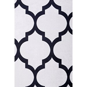Halı Beyaz Maça Yıkanabilir Saçaksız Kesme Ince Yolluk Kilim Salon Halısı Modelleri 120x700 cm