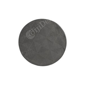 Halı Cool Antrasit Pramit Desenli Saçaksız Yuvarlak Yolluk Kilim Salon Halısı Modelleri 90x90 cm