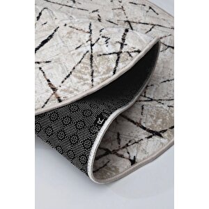 Halı Vizon Cool Karo Yıkanabilir Oval Kesme Ince Yolluk Kilim Salon Halısı Modelleri