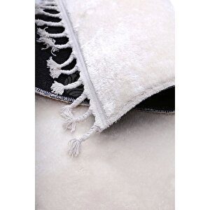 Peluş Halı Krem Cool Düz Desenli Saçaklı Kesme Post Yolluk Kilim Salon Halısı Modelleri 150x450 cm