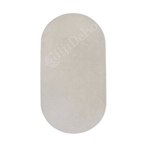 Halı Cool Krem Pramit Desenli Kaymaz Yıkanabilir Oval Yolluk Kilim Salon Halısı Modelleri 120x180 cm