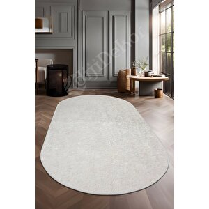 Halı Krem Cool Janjanlı Ipeksi Oval Kaymaz Kesme Ince Yolluk Kilim Salon Halısı Modelleri 160x550 cm